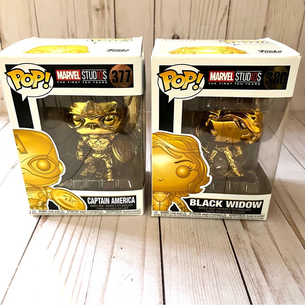 NIB Funko Pop! Captain America #377 & Black Widow #380